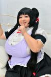  1girl absurdres black_hair breasts cleavage cosplay fat highres hoshima_mika huge_breasts long_hair maaru_tougou maaru_tougou_(cosplay) photo pochamaider solo thick_thighs thighs twintails wide_hips 