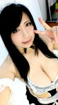  1girl asian black_hair breasts chouzuki_maryou highres large_breasts photo plump solo 
