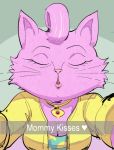  bojack_horseman breasts cleavage clothed clothing dbaru domestic_cat eyes_closed felid feline felis female jewelry kissing mammal necklace princess_carolyn shirt solo 