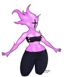  breasts clothed clothing crop-top digital_media_(artwork) emi_(character) faceless female hair hi_res humanoid jeans navel not_furry novakid pants solo standing standing_tough starbound video_games 