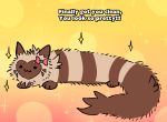  blitzdrachin dialogue fluffy forest furret grass heartberry invalid_tag mammal mustelid nintendo pok&eacute;mon pok&eacute;mon_(species) poof ribbons shiny tree video_games 
