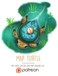  compass cryptid-creations grass map pond reptile scalie turtle 