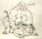  anal anthro anthro_on_anthro biceps canid canine canis drooling duo english_text jacketbear kemono male male/male mammal muscular muscular_male nipples pecs rough_sex saliva sex suid suina sus_(pig) text vein wild_boar wolf 