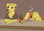  alcohol animated beverage brother brothers canid canine canis domestic_dog drunk gurdy herdy low_res mammal retreiver sibling 