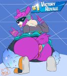 2019 absurd_res anthro butt camelid clothed clothing digital_media_(artwork) dj_bop female fortnite hair hi_res llama looking_at_viewer mammal open_mouth pink_hair solo_focus video_games zadirtybish 