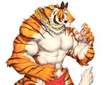  2019 abs anthro biceps captainjohkid claws digital_media_(artwork) felid fur hi_res male mammal muscular muscular_male pantherine pecs red_eyes solo tiger 