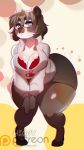  anthro big_breasts breasts clothed clothing eyewear female giant_panda glasses higgyy looking_at_viewer mammal slightly_chubby solo standing thick_thighs ursid 