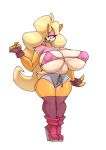  anthro bandicoot big_breasts bigdad bikini breasts clothing crash_bandicoot_(series) curvaceous female footwear high_heels huge_breasts legwear makeup mammal marsupial naughty_dog nipple_outline shirt_up shoes smile solo sony_corporation sony_interactive_entertainment standing swimsuit tawna_bandicoot thigh_highs video_games wide_hips 
