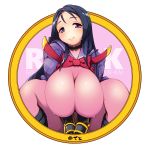  1girl armor blue_hair bodysuit bow breasts closed_mouth covered_nipples dark_blue_hair deto fate/grand_order fate_(series) highres huge_breasts japanese_armor long_hair looking_at_viewer minamoto_no_raikou_(fate/grand_order) pink_bodysuit pink_bow purple_eyes simple_background skin_tight smile solo white_background 