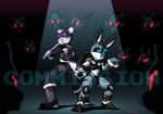  ambiguous_gender armor bonbon felid feline female lagomorph machine mammal melee_weapon rabbit red_eyes robot rongs1234 sword weapon 