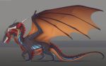  2019 digital_media_(artwork) dragon feral horn lunalei male membranous_wings solo spines wings 