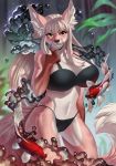  2019 5_fingers anthro blonde_hair breasts canid canine detailed_background digital_media_(artwork) female fennec feral fish fox group hair hi_res kuroame loyse mammal marine midriff navel orange_eyes ravica standing 