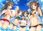  ass bikini haruna_(kancolle) hiei_(kancolle) kantai_collection kirishima_(kancolle) kongou_(kancolle) mayuzaki_yuu megane swimsuits 