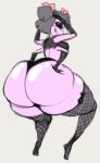  angstrom anthro arachnid armwear arthropod big_butt blush breasts butt clothing elbow_gloves fangs female gloves hair huge_butt huge_thighs legwear looking_at_viewer looking_back muffet non-mammal_breasts rear_view smile solo spider stockings thick_thighs thigh_highs undertale underwear video_games 