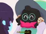  &lt;3 blue_skin bovid caprine cinnamon_roll deltarune english_text eyewear glasses goat hat human kris_(deltarune) mammal meme ralsei scarf scottcok text video_games 