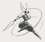  angstrom anthro arthropod big_breasts blush breasts covering covering_breasts embarrassed female hi_res hollow_knight hornet_(hollow_knight) navel needle non-mammal_breasts nude solo thick_thighs thread voluptuous weapon wide_hips 