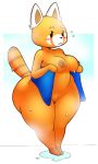  aggressive_retsuko ailurid angstrom anthro belly big_butt blush breasts butt embarrassed female hi_res huge_butt huge_thighs mammal nipples nude pussy red_panda retsuko sanrio short_stack shower solo steam thick_thighs towel water wet 