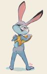  anthro bottomless butt clothed clothing disney edtropolis female fur grey_fur hi_res judy_hopps lagomorph looking_back mammal open_mouth pink_nose purple_eyes rabbit rear_view solo zootopia 