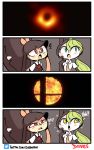 ? bandage biped black_hole blue_eyes clothed clothing comic digital_media_(artwork) diives duo female fully_clothed gaghiel hair_bow hair_ribbon hi_res humanoid legendary_pok&eacute;mon mawile meloetta melotty_(diives) messier_87 necktie nintendo open_mouth pale_skin pok&eacute;mon pok&eacute;mon_(species) red_eyes ribbons squint star_eyes text twitter video_games 