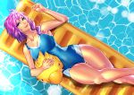  absurdres final_fantasy final_fantasy_xiii highres lightning_farron pool swimsuit 