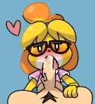 &lt;3 2019 animal_crossing anthro balls blush breasts canid canine canis clothed clothing cum cum_in_mouth cum_inside domestic_dog duo erection eyewear female first_person_view fur glasses hair half-closed_eyes human isabelle_(animal_crossing) looking_at_viewer male male/female male_pov mammal nintendo open_mouth oral penis pubes sex shih_tzu simple_background solo_focus tongue toy_dog video_games vilepluff yellow_fur 