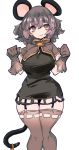  :d animal_humanoid big_breasts blush breasts capelet clothed clothing dress ear_piercing female garter gloves grey_hair hair hi_res humanoid legwear mammal mouse_humanoid nazrin open_mouth pendant piercing red_eyes rodent rodent_humanoid short_hair solo teeth thigh_highs torso_(hjk098) touhou video_games 
