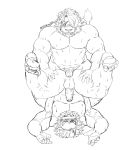  absurd_res anal anal_penetration armpit_hair balls blush hi_res humanoid_penis male male/male nipples nsfwnudo oz_(tas) pawpads pecs penetration penis piledriver_position selfcest sex square_crossover sweat tokyo_afterschool_summoners video_games 