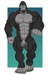  2019 5_fingers 5_toes abs anthro ape balls big_muscles feet gorilla hi_res humanoid_feet male mammal monawolt muscular pecs penis primate toes 