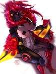  android anthro big_breasts breasts cybernetics cyborg dragon female hair horn la_lune_rouge looking_at_viewer machine nipples piercing robot scalie solo wings 