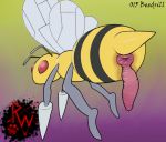  2019 animal_genitalia anus arthropod arthropod_abdomen arthropod_abdomen_anus arthropod_abdomen_genitalia arthropod_abdomen_penis beedrill butt darkened_genitals digital_media_(artwork) erection feral hymenopteran insect insect_wings looking_back male nintendo penis pok&eacute;mon pok&eacute;mon_(species) presenting presenting_hindquarters puffy_anus rapistwerewolf rear_view red_eyes simple_background solo video_games wings 