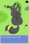  2019 absurd_res anthro black_fur blush breasts butt canid canine canis digital_media_(artwork) eeveelution female fur hi_res looking_at_viewer mammal nintendo nude open_mouth pok&eacute;mon pok&eacute;mon_(species) pussy simple_background solo umbreon video_games yiankut_kugt 