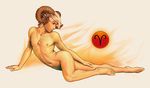  aries barefoot horns jewelry lips male_focus muhamaru_yuni navel necklace nipples nude original solo zodiac 