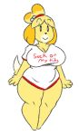  animal_crossing anthro big_breasts breasts canid canine canis cleavage clothed clothing domestic_dog female isabelle_(animal_crossing) kingretrokirby mammal nintendo thick_thighs video_games 