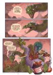  2019 bone claws comic digital_media_(artwork) dragon feral food heroes_of_might_and_magic heroes_of_might_and_magic_iii hi_res horn hydra kogotsuchidark multi_head reptile russian_text scalie text translation_request 