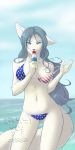  bikini candy canid canine canis clothing dossun female food hi_res lollipop mammal swimsuit united_states_of_america water wolf 