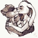  666hailsatanlol666 blackjack_o&#039;hare disney eyes_closed guardians_of_the_galaxy hug kissing lagomorph leporid male male/male mammal marvel nude procyonid rabbit raccoon rocket_raccoon romantic_couple 
