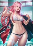  bra cleavage darling_in_the_franxx horns nudtawut_thongmai pantsu wet wet_clothes zero_two_(darling_in_the_franxx) 