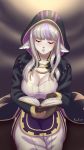  1girl absurdres animal_ears artist_name book breasts brown_gloves cleavage commission cosplay fire_emblem fire_emblem:_kakusei fire_emblem_if gloves grey_hair highres holding holding_book hood hood_up large_breasts lialiar1 long_hair long_sleeves multicolored_hair my_unit my_unit_(cosplay) my_unit_(fire_emblem:_kakusei) nintendo open_book parted_lips purple_hair robe solo streaked_hair velour_(fire_emblem_if) wolf_ears 