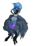  anthro avian bird breasts feathers female furkinghell hi_res julia_autio looking_at_viewer nipple_piercing nipples piercing simple_background smile solo white_background 