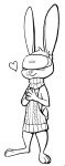  &lt;3 2018 :3 ambiguous_gender anthro barefoot black_and_white blush claws clothed clothing fuel_(artist) head_tuft hi_res lagomorph leporid mammal monochrome rabbit simple_background smile solo standing sweater toe_claws virgin_killer_sweater vr_headset vrbit_(comicanon) white_background 
