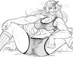  bb_(baalbuddy) gym_clothes highres hoshiguma_yuugi muscle muscular_female oni touhou 