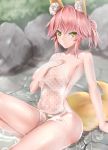 animal_ears breast_hold fate/grand_order kamehito naked onsen tail tamamo_no_mae wet 