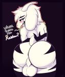  anus asriel_dreemurr_(god_form) backsack balls butt impish_desires looking_back male rainbow_anus solo standing text undertale video_games 