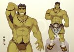  2019 abs armpit_hair blueglueclue body_hair bulge clothing color_swatch footwear green_skin happy_trail hi_res humanoid loincloth male muscular muscular_male navel nipples not_furry orc pecs sandals simple_background solo teeth tusks underwear white_background 