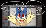  2019 absurd_res borky-draws digital_media_(artwork) ember_the_typhlosion fan_character female feral first_person_view hi_res looking_at_viewer nintendo open_mouth pok&eacute;mon pok&eacute;mon_(species) simple_background smile solo typhlosion video_games 