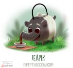  beverage bowl cryptid-creations grass mammal solo tapir tea 
