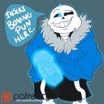  animated_skeleton blue_penis bone clothed clothing english_text humanoid male not_furry patreon penis pickleboy sans_(undertale) skeleton solo text undead undertale video_games 