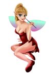  aikun2012 blonde_hair blue_eyes breasts cleavage clothed clothing dress fairy female hair hi_res humanoid magic_wand not_furry save_fairy solo spyro_the_dragon video_games wings 