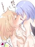  2girls bangs bat_wings blonde_hair blue_hair breasts collarbone commentary_request crying crystal directional_arrow drooling eringi_(rmrafrn) flandre_scarlet from_side hair_censor hand_on_own_chest heart hickey incest knees_up multiple_girls no_hat no_headwear nude open_mouth profile remilia_scarlet simple_background small_breasts tears thought_bubble touhou translation_request upper_body white_background wings yuri 