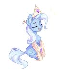  2019 crown cutie_mark equid eyes_closed female feral friendship_is_magic hair horn inowiseei jewelry mammal my_little_pony necklace simple_background solo trixie_(mlp) unicorn white_background 